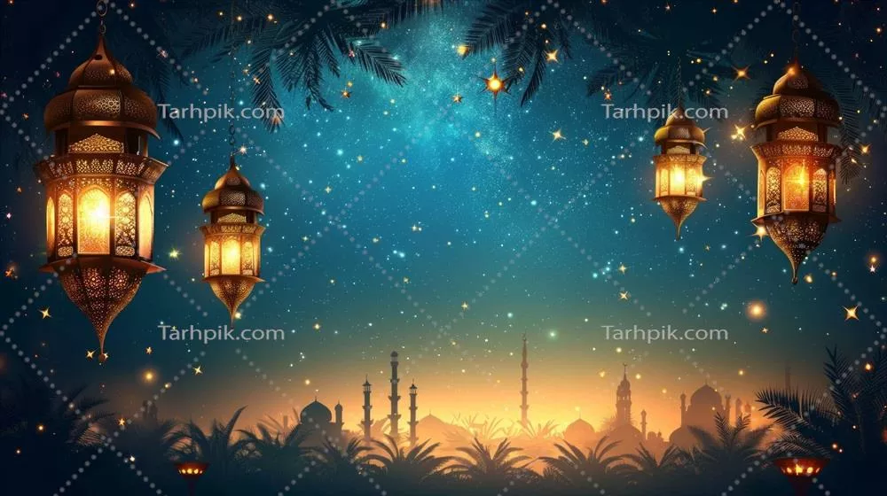 پسزمینه زیبا و هوش مصنوعی برای تبلیغات جشن رمضان