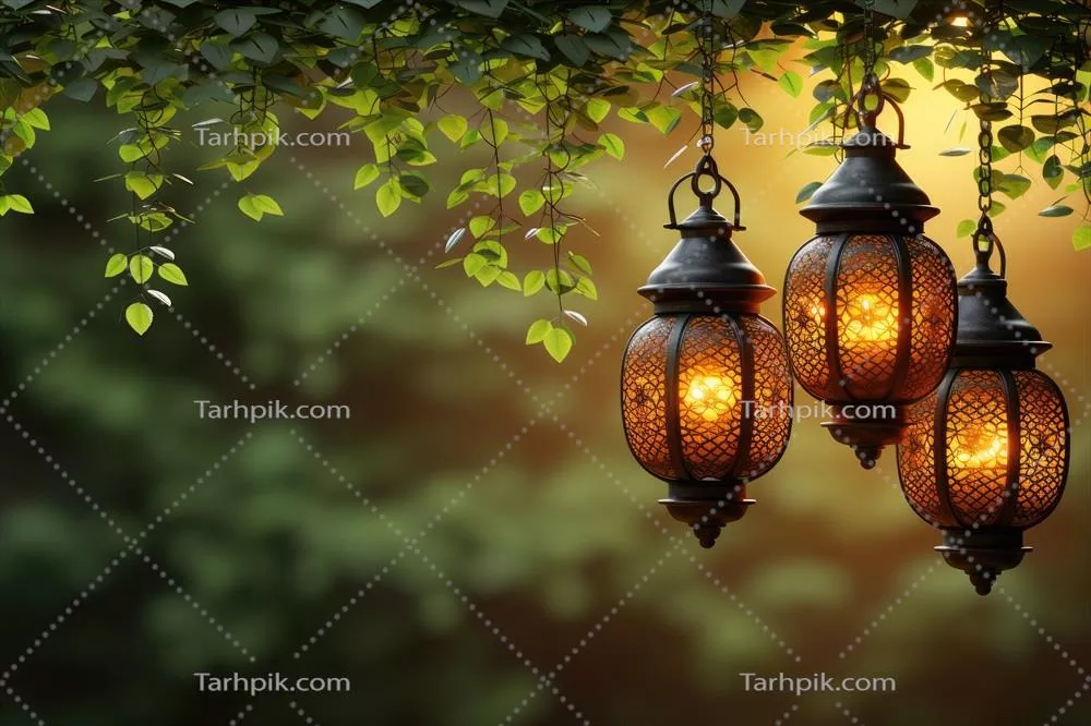 کارت تبریک اسلامی تولید شده با هوش مصنوعی برای رمضان کریم یا عید مبارک