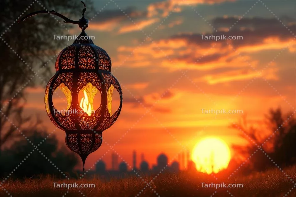 کارت تبریک اسلامی با طراحی هوش مصنوعی برای ماه رمضان کریم و عید مبارک