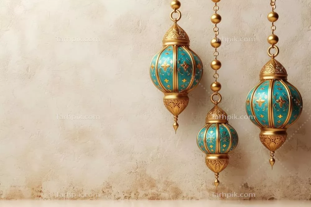 کارت تبریک اسلامی با طراحی هوش مصنوعی برای رمضان المبارک و عید مبارک