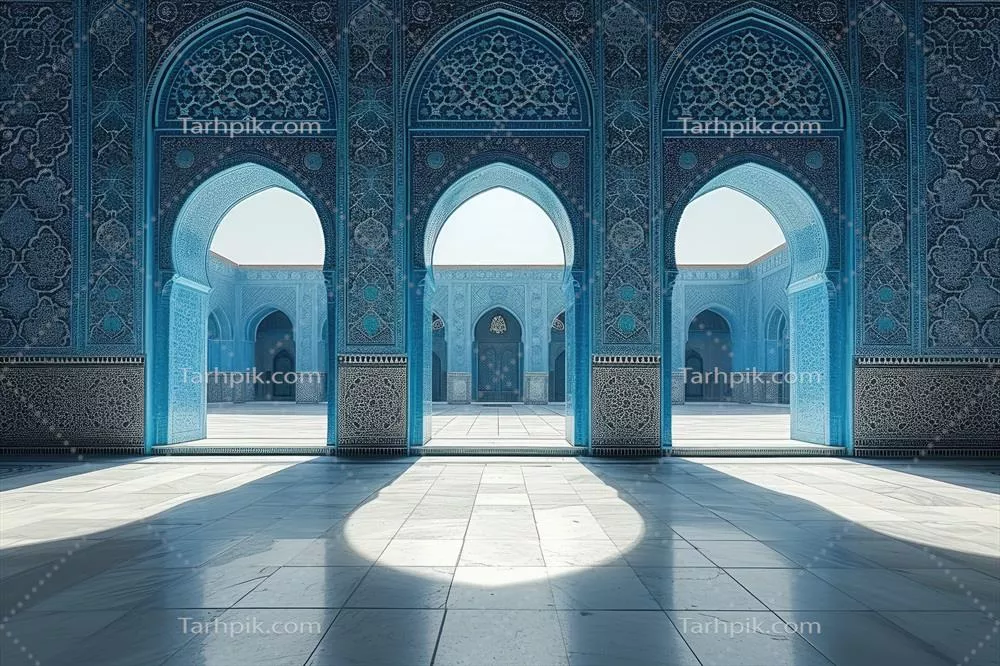 کارت پستال تولد مبارک رمضان با طراحی هوش مصنوعی و پس زمینه اسلامی