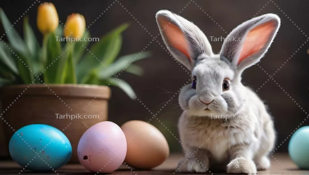 تصویر عید پاک: خرگوش عید پاک و تخ Eggs عید پاک تحت هوش مصنوعی