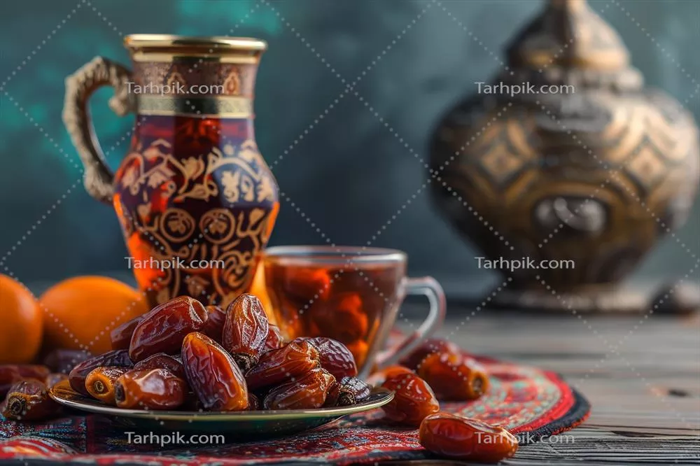 ایجاد تصاویر اسلامی برای تاریخ های ماه رمضان با میوه ها و نوشیدنی ها