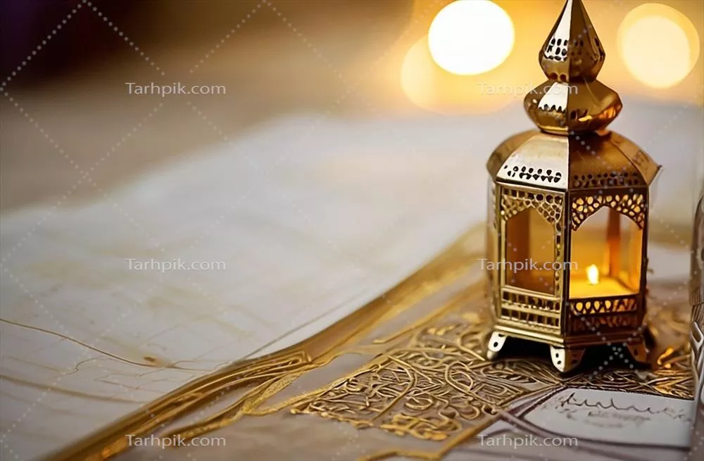 طراحی پسزمینه اسلامی تولید شده توسط هوش مصنوعی برای جشن رمضان
