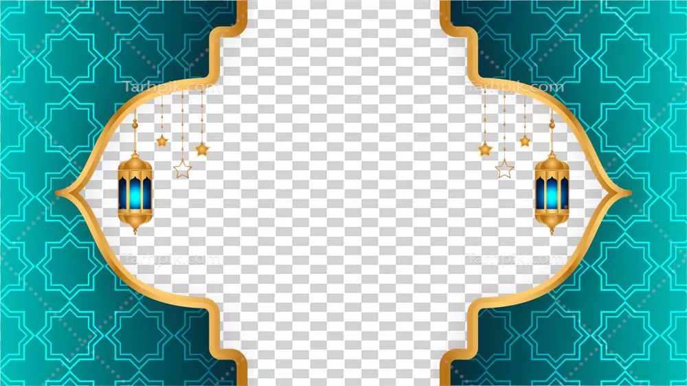 فریم تزئینی اسلامی با طلا و بافت مناسب برای ماه رمضان و عید فطر