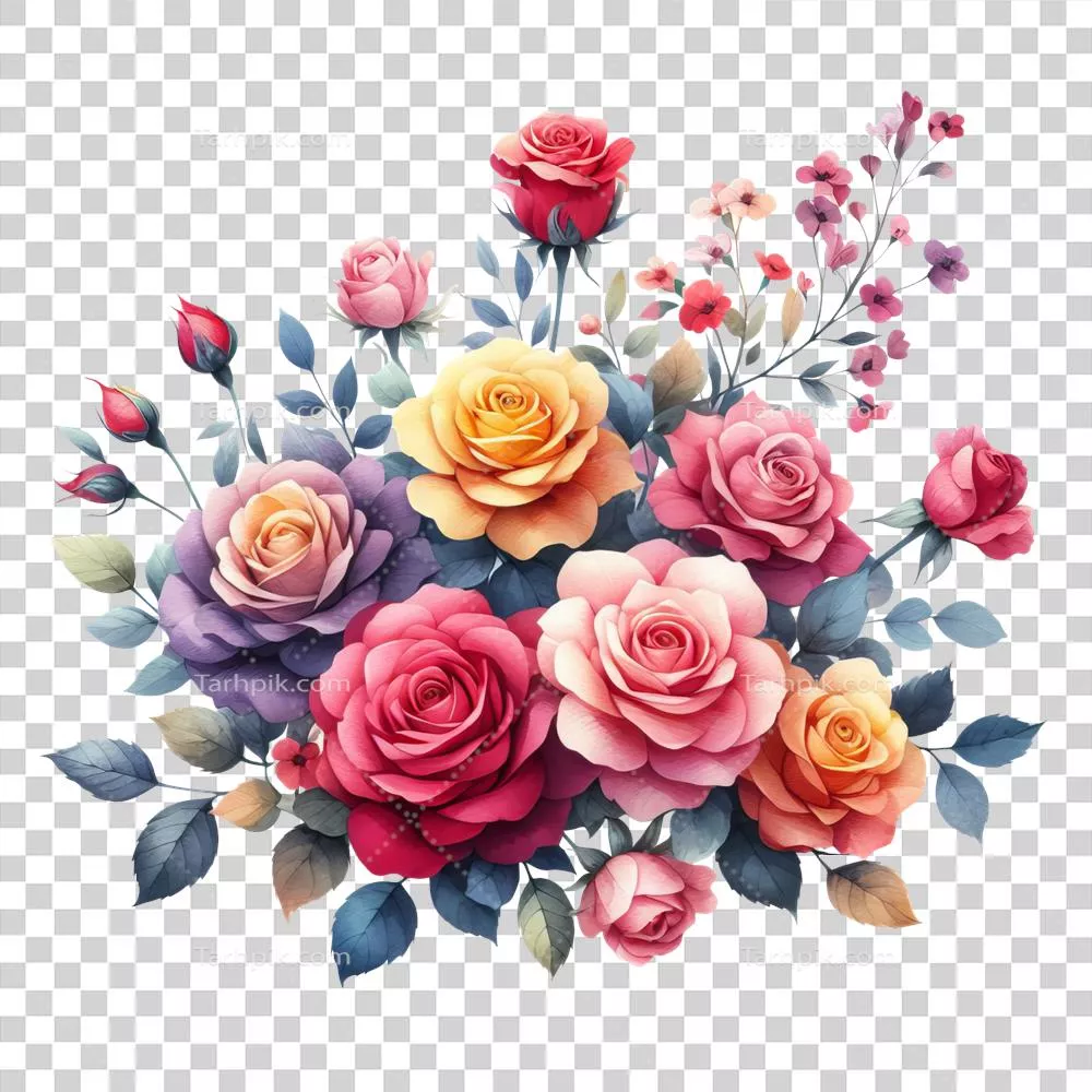 با احساسات عاشقانه: دسته گل مصنوعی گل رز برای دعوتنامههای عروسی و کارتهای تبریک
