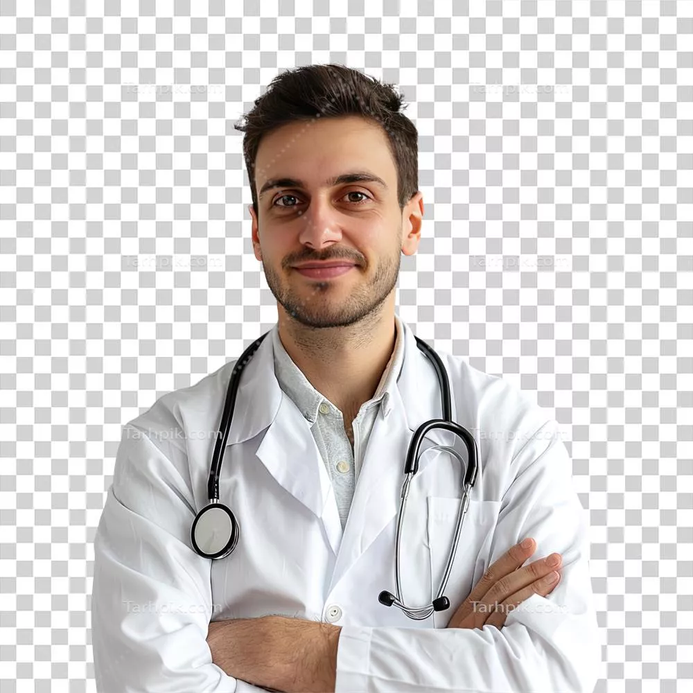 پرتره پزشک مرد با اعتماد به نفس و لبخند - مفهوم پزشکی و بهداشت