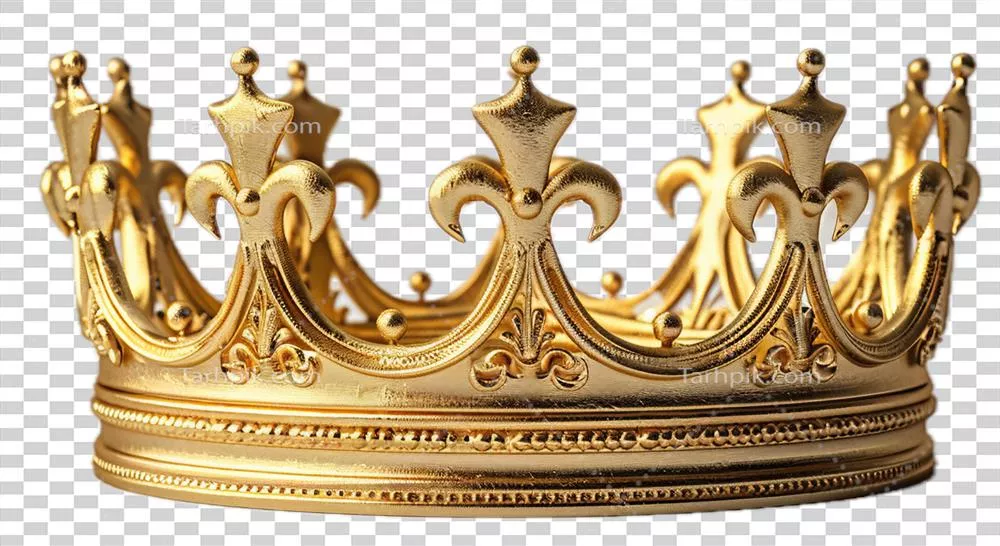 تاج طلایی با طراحی پیچیده و تولید شده توسط هوش مصنوعی