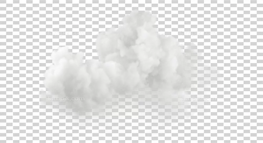ابرهای نرم، پفدار و شفاف با فرایند میعان در پسزمینه شفاف 3D