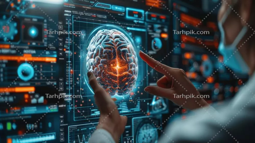 صفحه نمایش کامپیوتر با تصویر مغز انسان در حال فعالیت