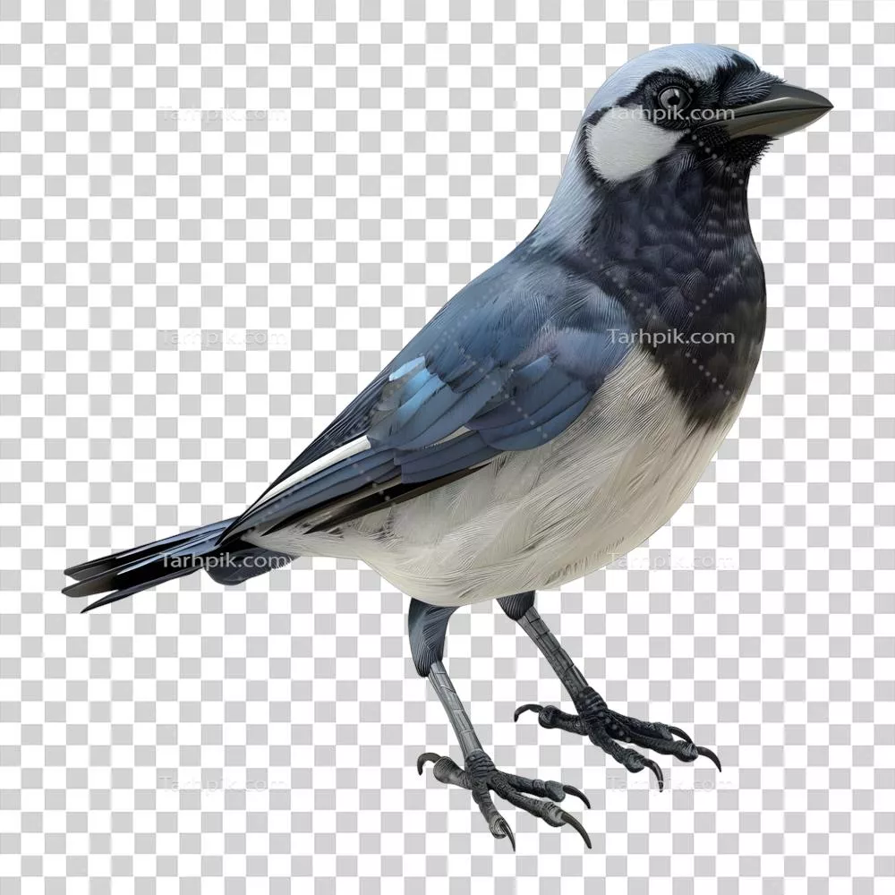 رندر سهبعدی از پرندهٔ فاخته بر روی پسزمینهٔ شفاف