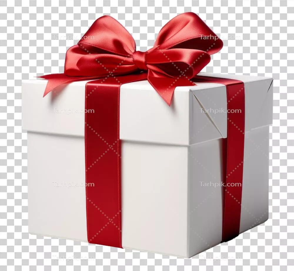 جعبه هدیه جداشده بر روی پسزمینه شفاف و بینظیر