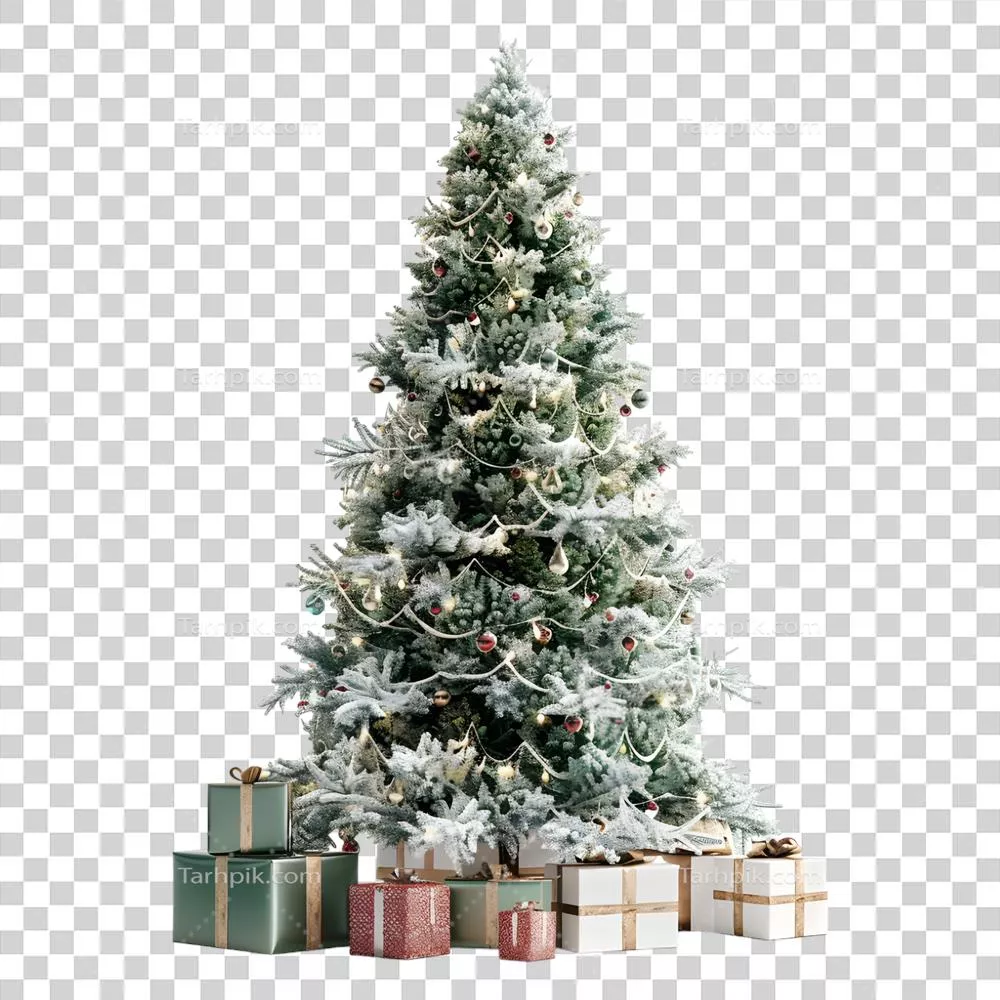 درخت کریسمس با پسزمینه شفاف و زیبایی منحصر به فرد