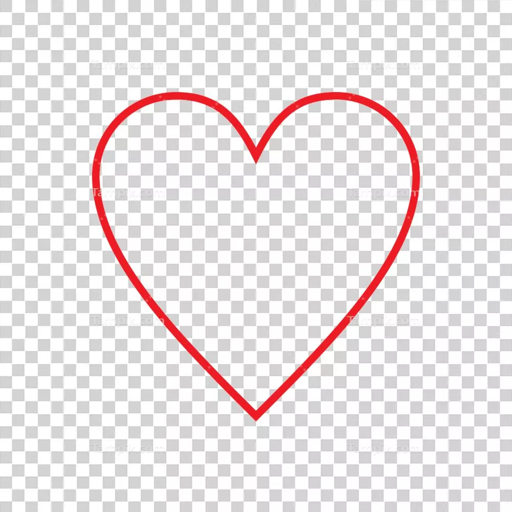 حاشیه قلب قرمز با پسزمینه شفاف برای طراحی و گرافیک