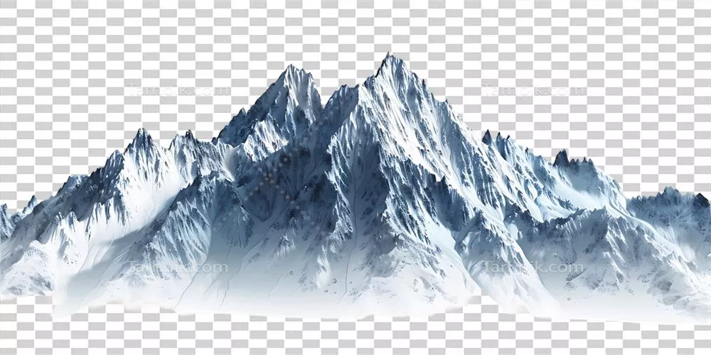 رندر کوهها بر روی پسزمینه شفاف با کیفیت بالا و زیبا