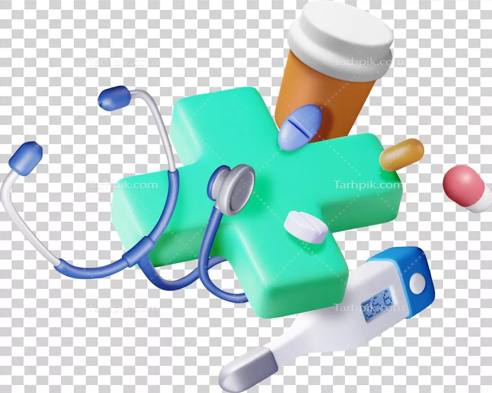 کیف کمکهای اولیه سهبعدی با گوشی پزشکی و دماسنج
