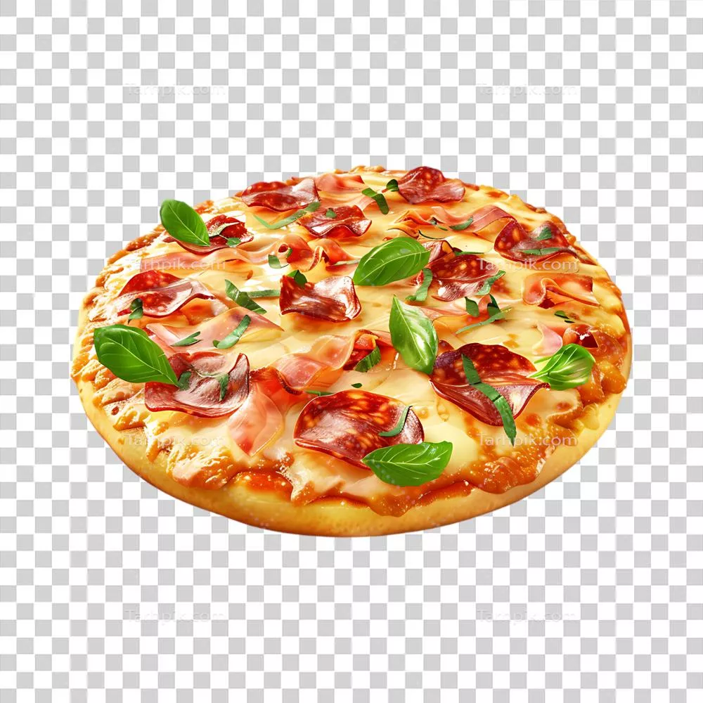 پیتزا با پس‌زمینه شفاف: یک نمای جذاب و دلفریب از دلبر پیتزا