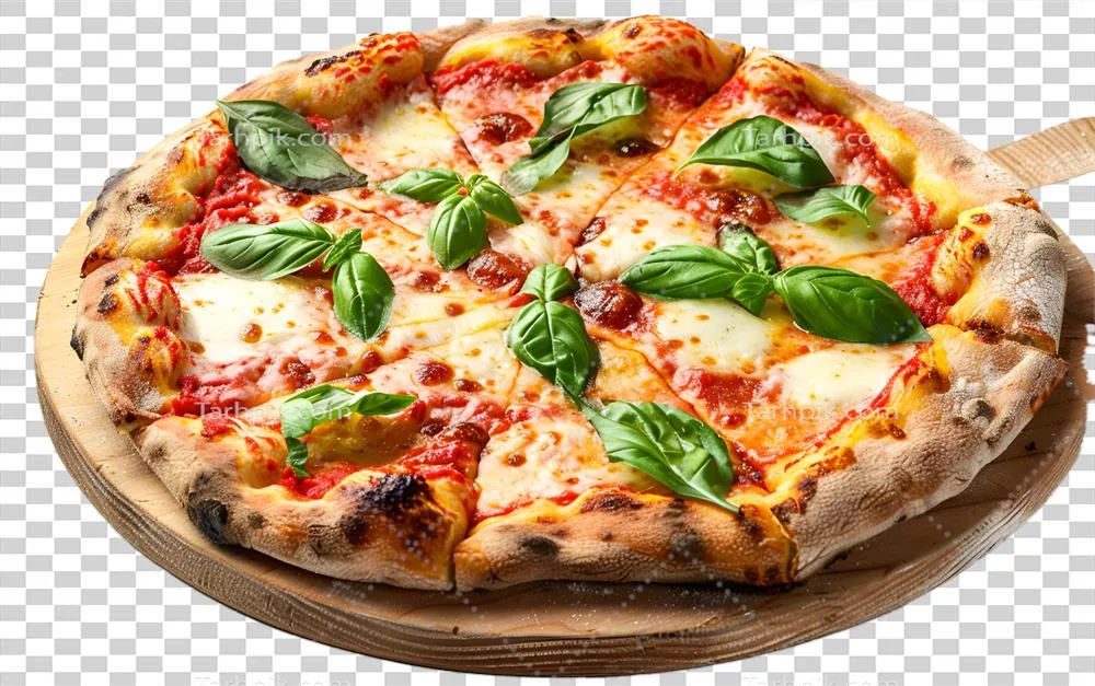 پیتزای ناپولیتنی خوشمزه روی پس‌زمینه شفاف