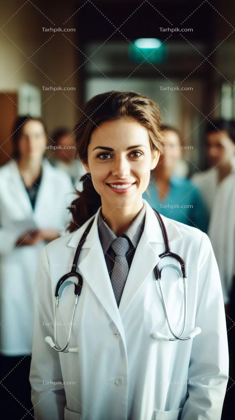 دکتر زن خوشحال در مطب پزشکی - مهارت در درمان و ارایه خدمات به بیماران