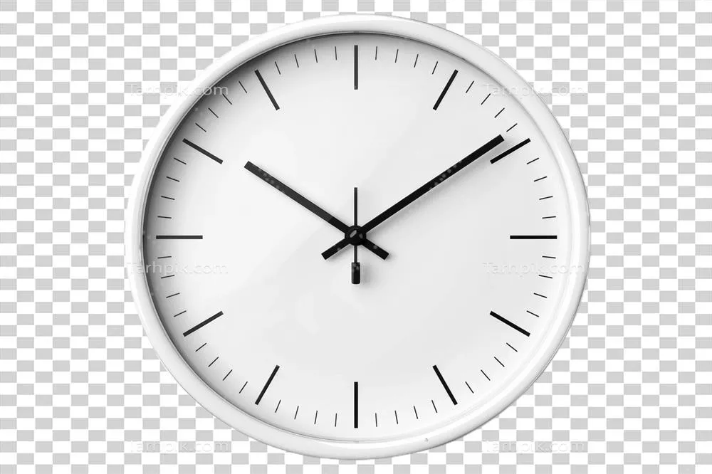 ساعت دیواری سفید با دستان سیاه – طراحی ساده و شیک