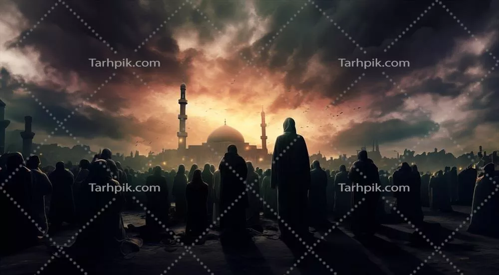 نماز مسلمانان در یک مکان مقدس و متبرک: تصویرسازی زیبایی از عبادت