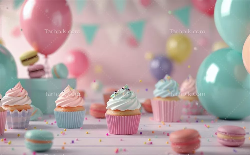 کیک تولد صورتی با مرواریدهای رنگی و تزیینات شاداب