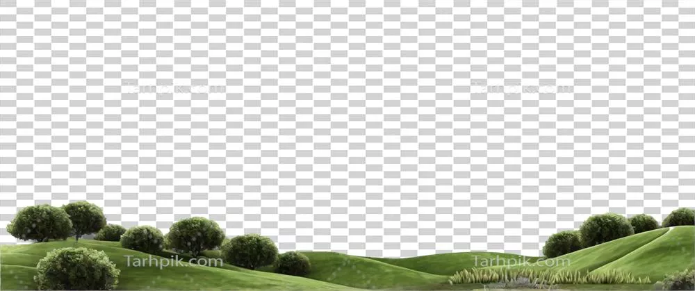 منظره تپههای سبز منظر طبیعی با پسزمینه شفاف و دلانگیز