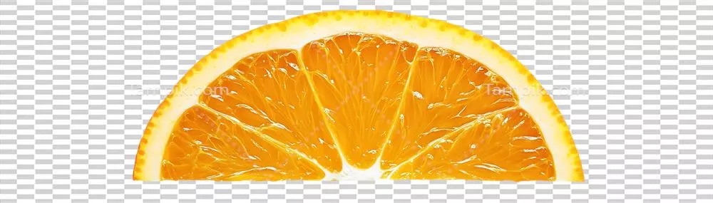 پرتقال برشزده، آبدار و خوشمزه با پسزمینهی شفاف