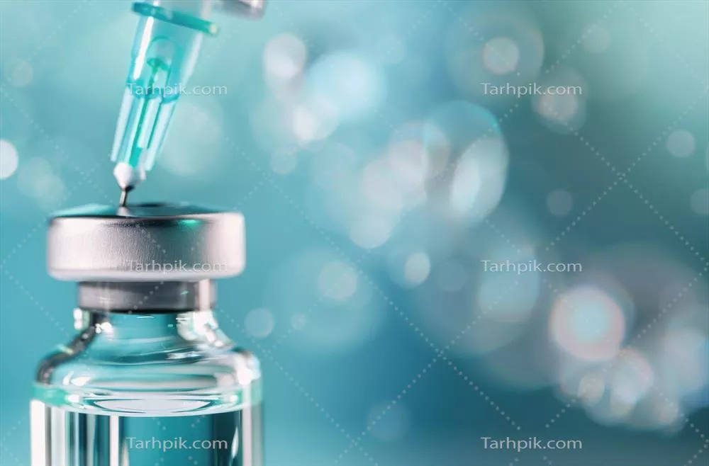 سرنگ با قطره آماده برای تزریق پزشکی در محیط آزمایشگاه روشن و تمیز