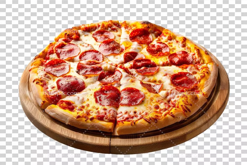 پیتزای پپرونی روی تخته چوبی - طعم دلپذیری از ایتالیا