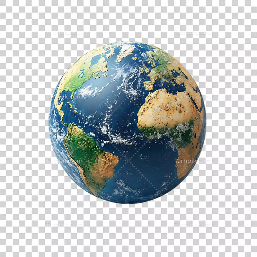 خ globe زمین با پسزمینه شفاف: تصویری سهبعدی دقیق از کره زمین و قارهها