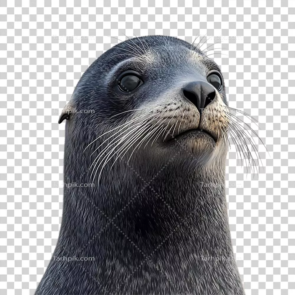 نگاه کنجکاو-seal با زمینه شفاف که جوهره حیات وحش اقیانوسی را منتقل میکند