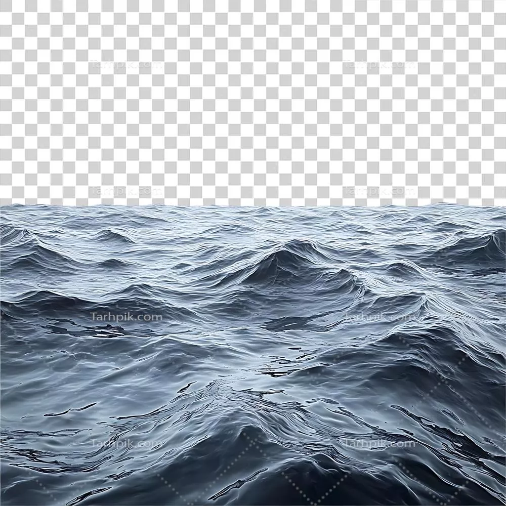 محیط زیر آب با امواج اقیانوس و پسزمینه شفاف - انیمیشن 3D واقعگرایانه