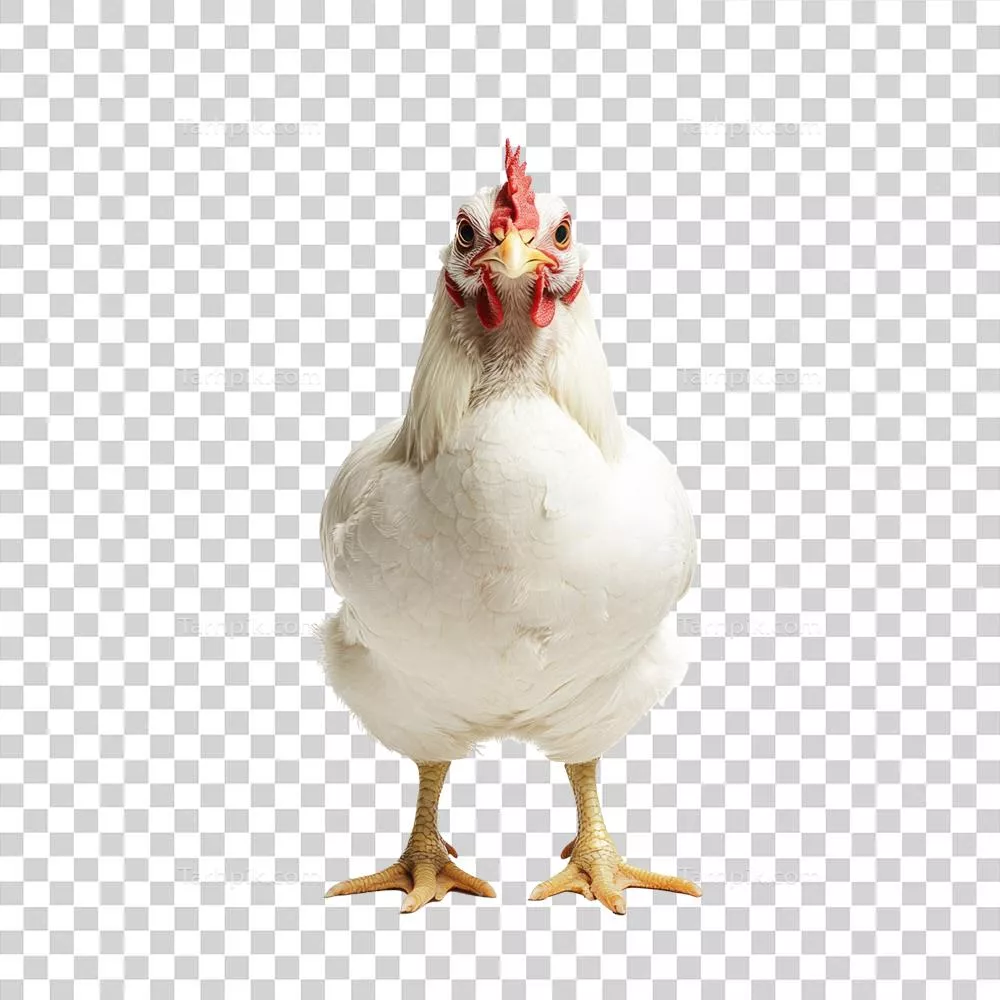 پرتره تمامتن از مرغ سفید: زیبایی و لطافت در دنیای پرندگان