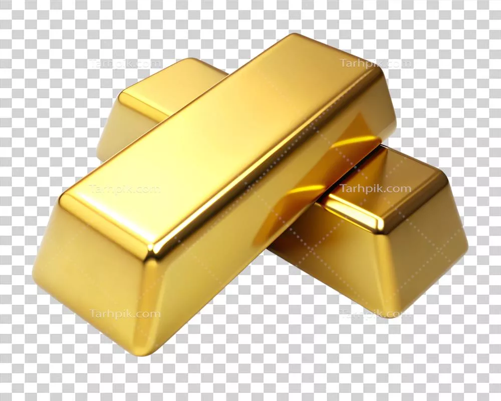 درخشش طلای انباشته‌شده در نور روشن و شفاف