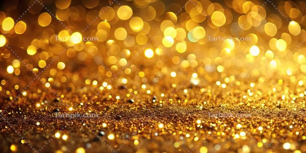 زمینه براق و غیرمتمرکز با جرقههای طلایی انتزاعی و تابناک