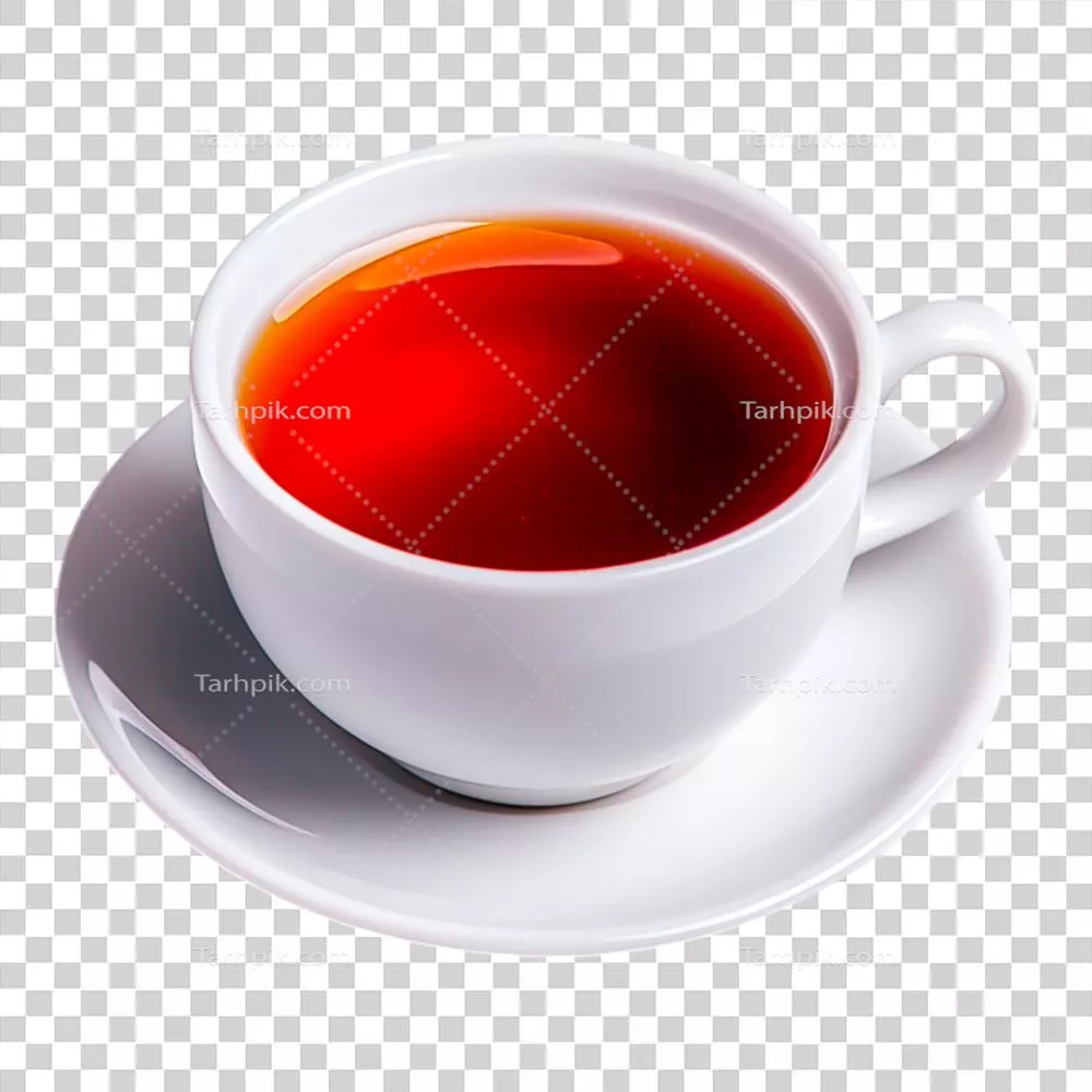 چای داغ در فنجان سفیدی بر روی سطح صاف نعلبکی