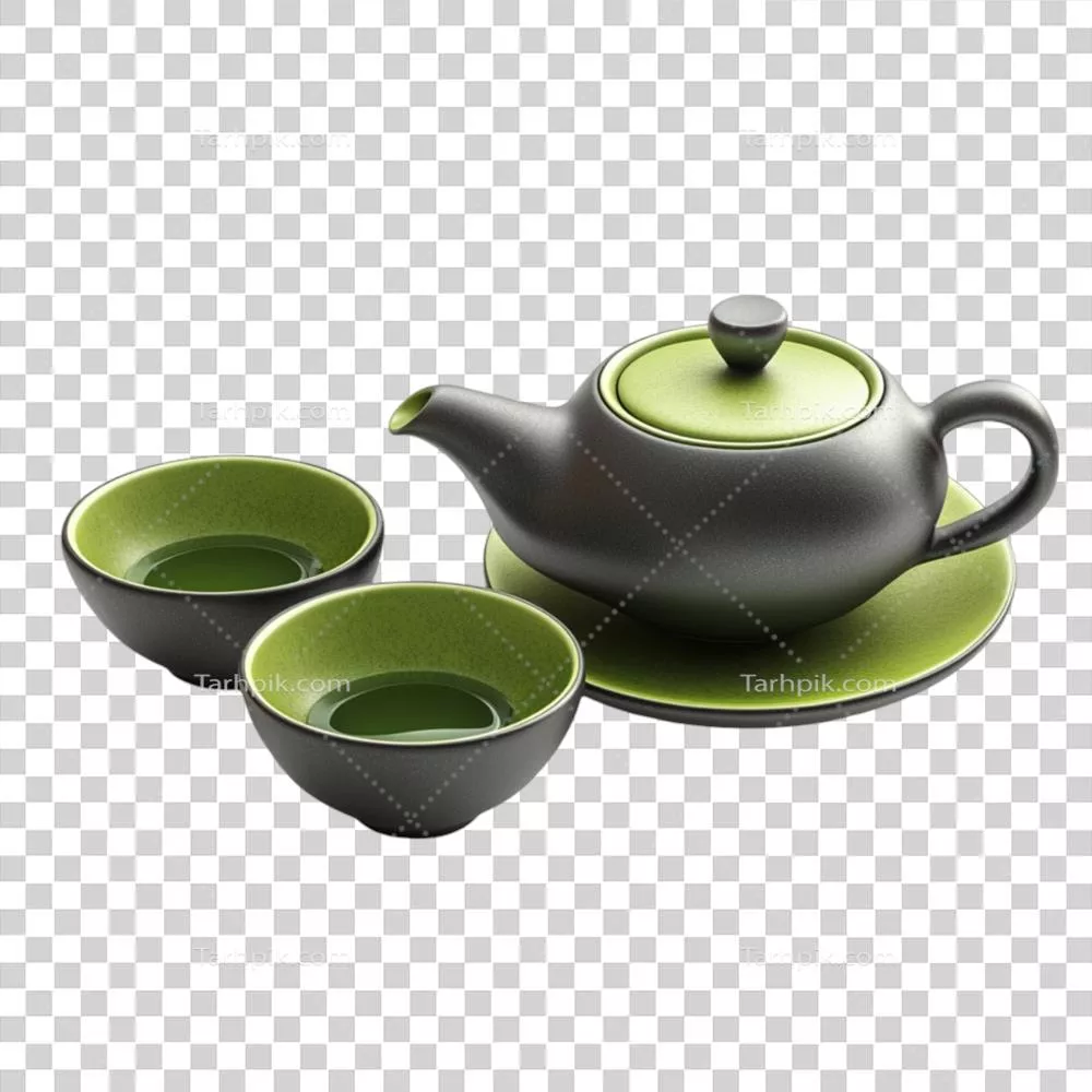 سرویس چای سبز سنتی با سینی پذیرایی زیبا و شیک