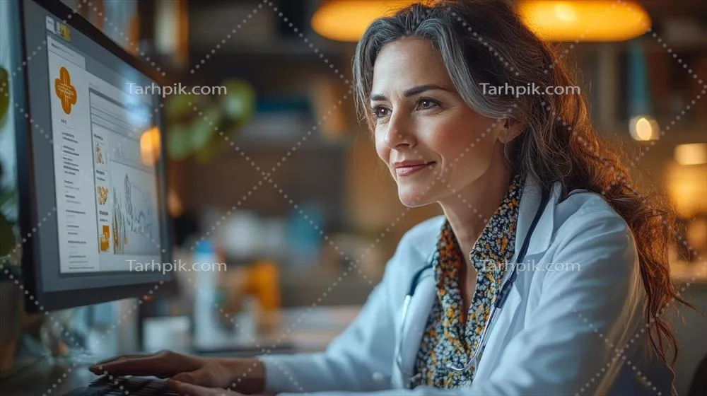 یک پزشک باتجربه با لبخند گرم در دفتر پزشکی مدرن در حال مشاوره