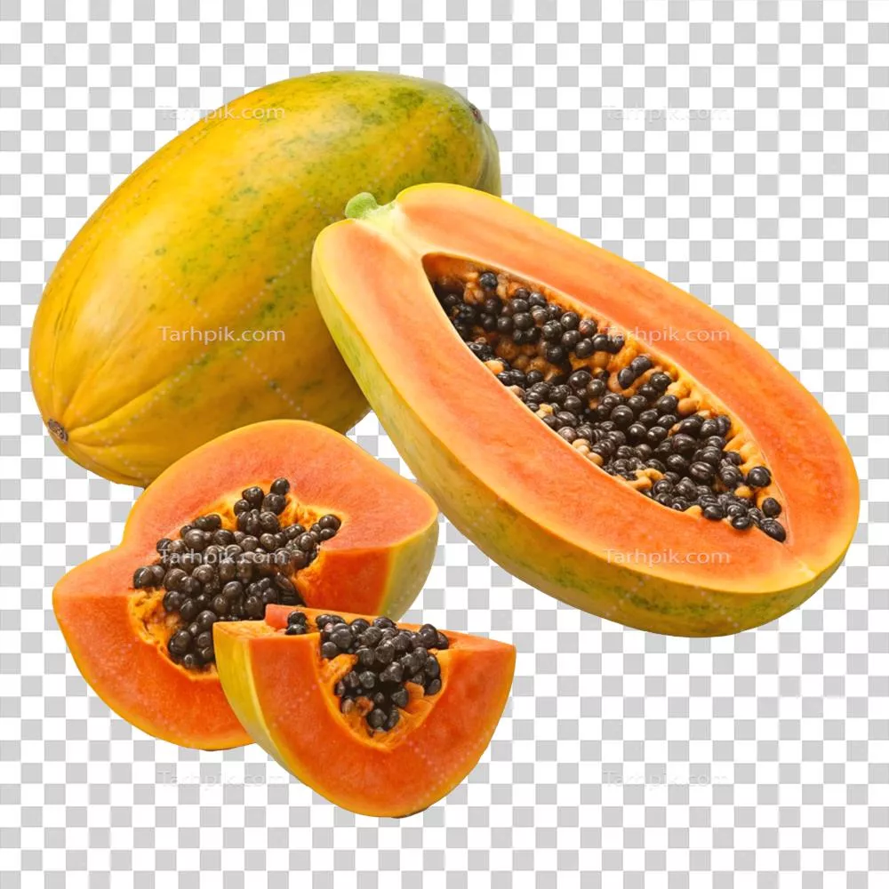 عکس با کیفیت بالا از برش میوه انبه استوایی ارگانیک برای غذاهای سالم