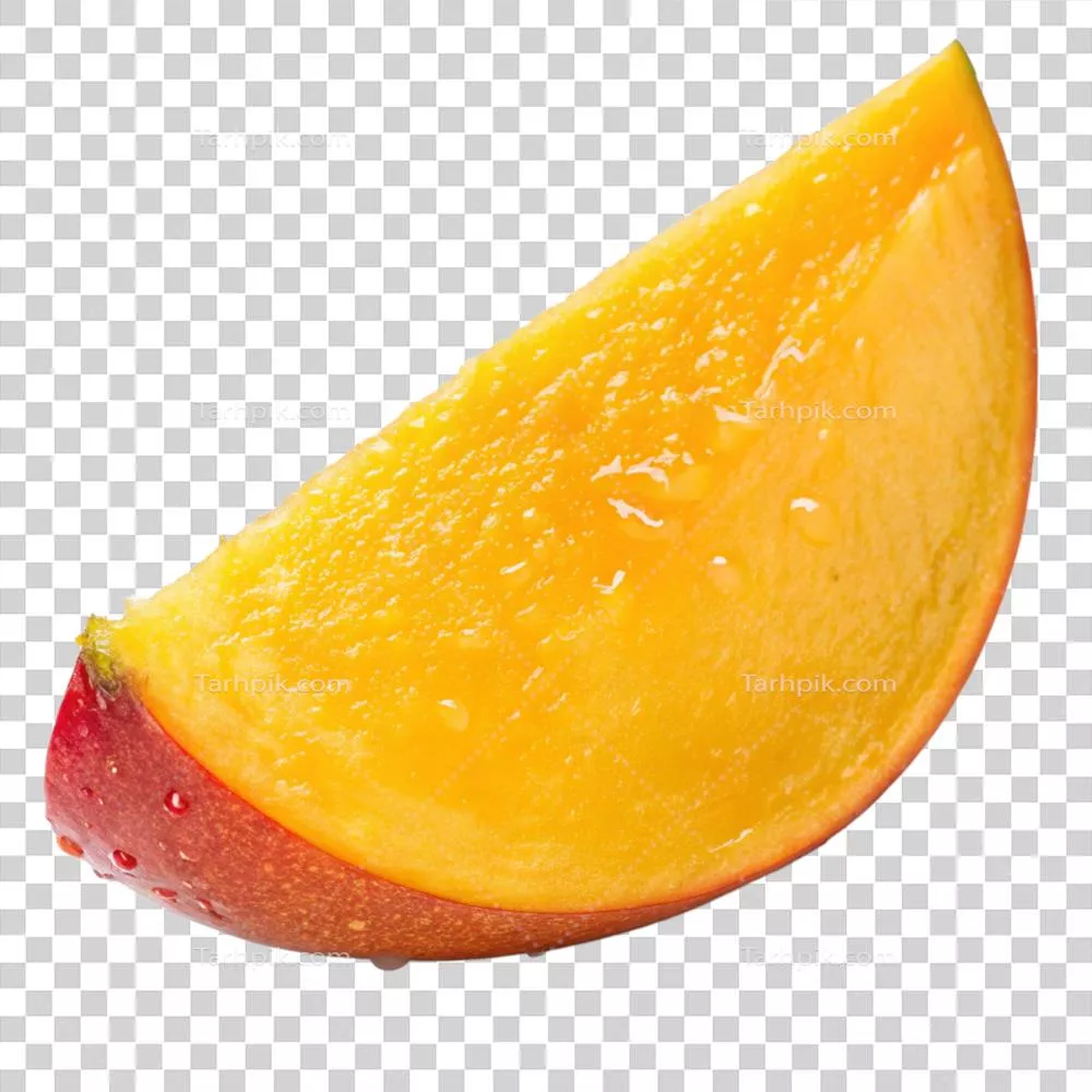 برش میوه انبه در پس‌زمینه شفاف و عاری از هر گونه پس‌زمینه اضافی