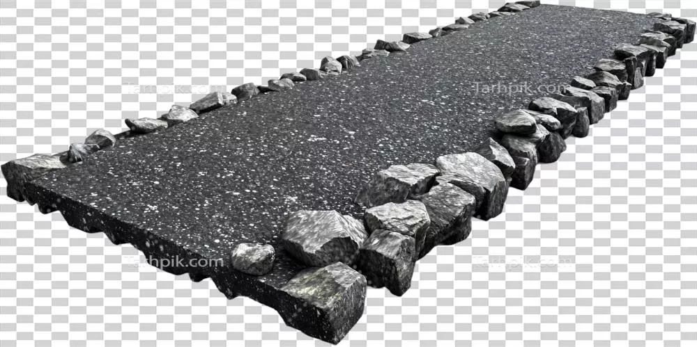 مسیر سنگفرش شده با حاشیه های سنگی طبیعی و تضاد رنگی جالب