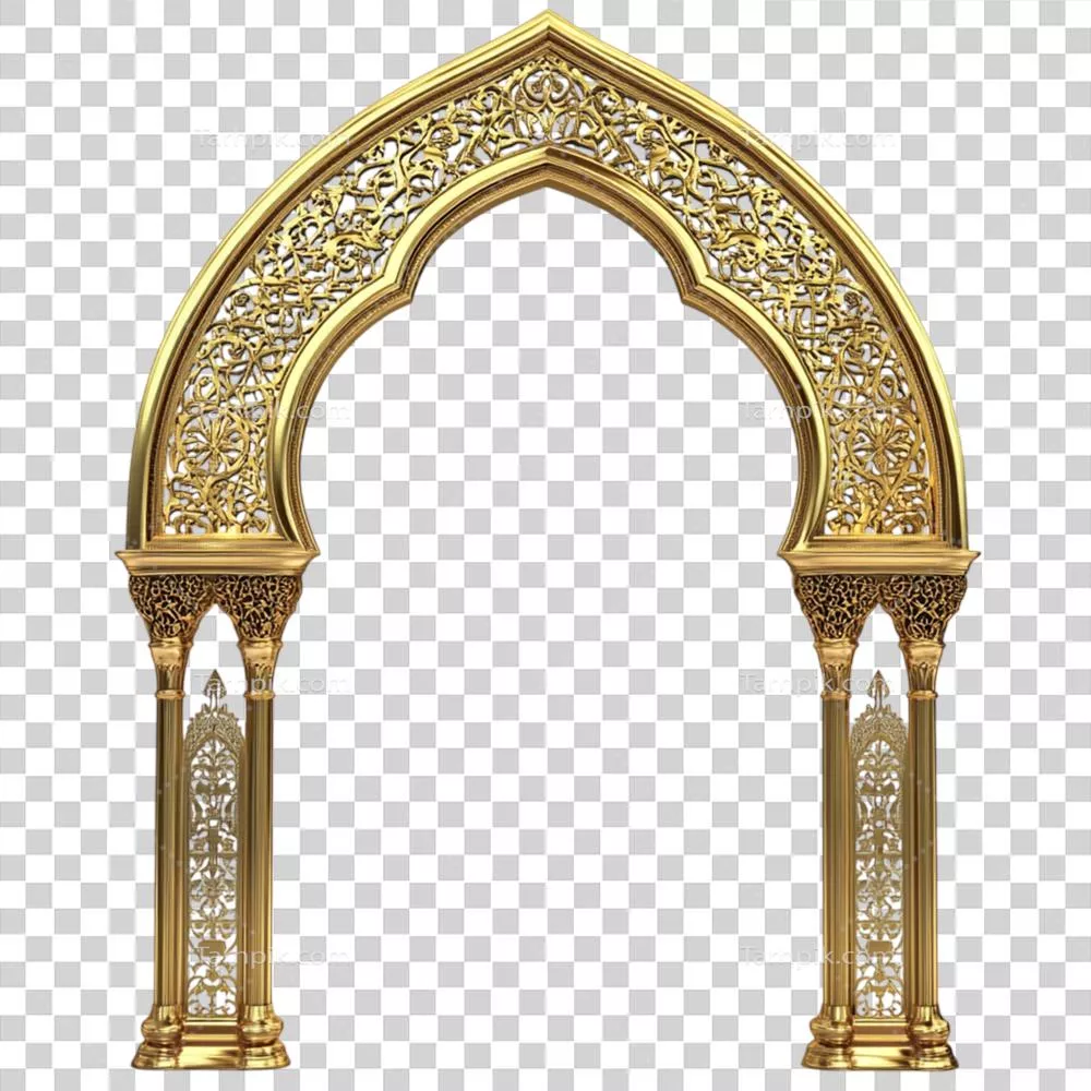 يقوس اسلامی طلائی با جزئيات زینتی و ظریف