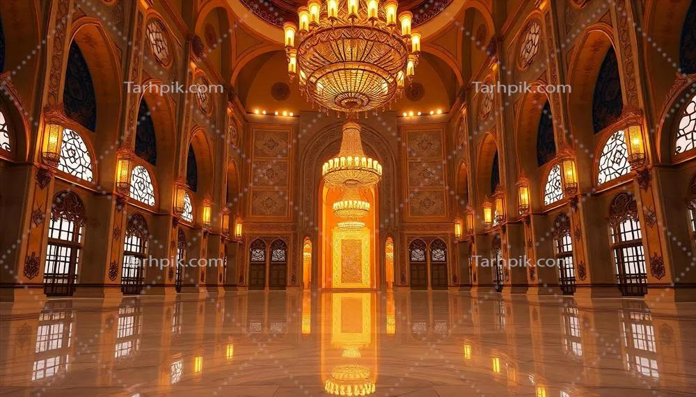 دکوراسیون داخلی لوکس اسلامی با تزئینات طلایی و زیبا