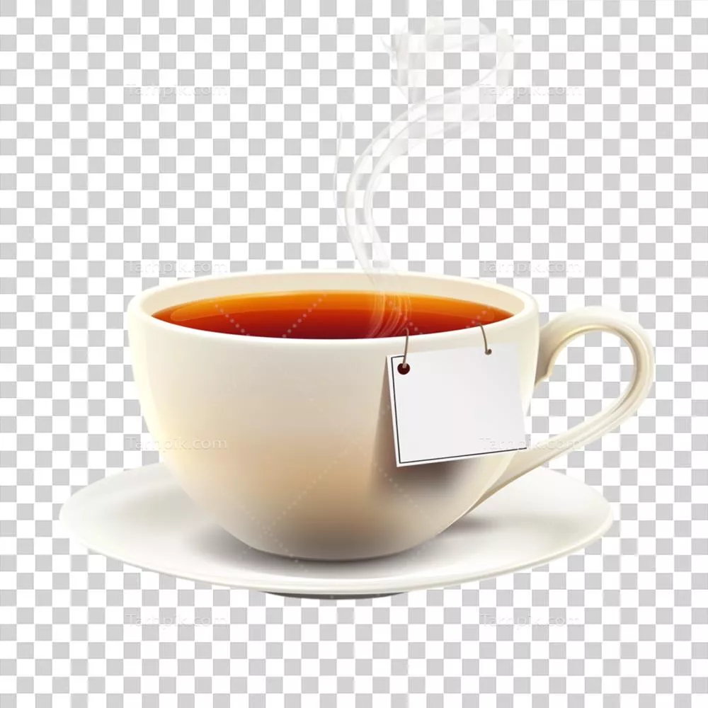فنجان مینیمالیستی سفید حاوی چای داغ و بخار برای تازه کردن صبح
