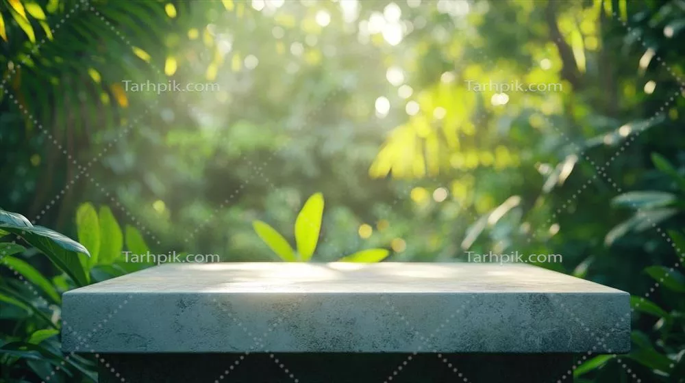 پسزمینه طبیعی سبز و برگهای گیاهی با سطح خاکستری روشن