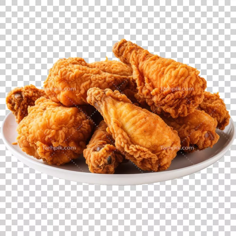 جوجه سرخ شده بر روی پس زمینه شفاف برای تبلیغات و طراحی