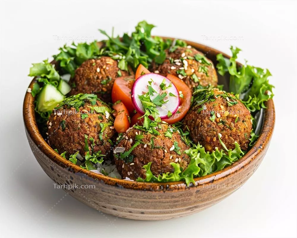 یک کاسه سوپ کوفته با سبزیجات تازه و خوشمزه