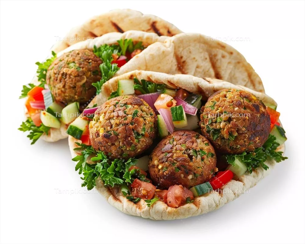 پیتا با گوشت قیمه و سبزیجات تازه روی آن