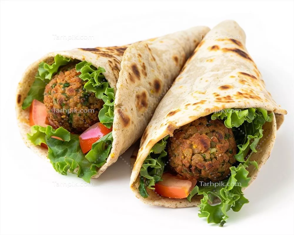دو رول پیتا با کفته و کاهو برای یک وعده غذایی لذیذ و سریع